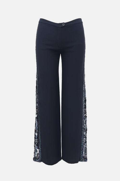Valentino Embellished Wide Leg Pant