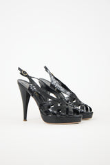 Valentino Embossed Leather Platform Heel