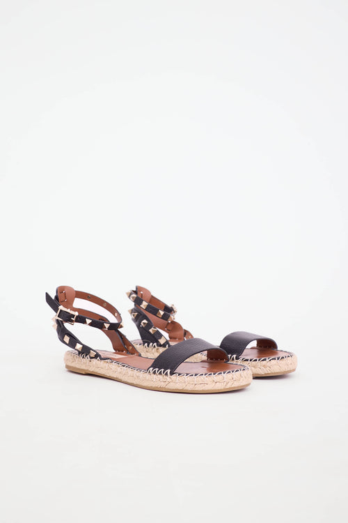 Valentino Rockstud Espadrille Sandal