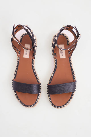 Valentino Rockstud Espadrille Sandal
