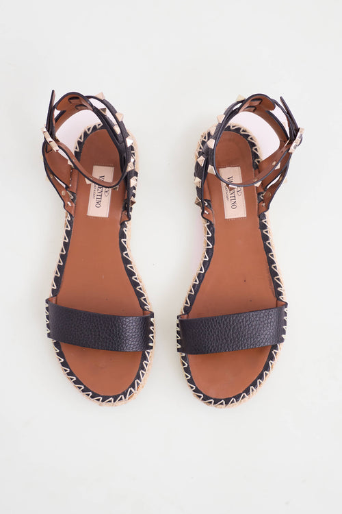 Valentino Rockstud Espadrille Sandal