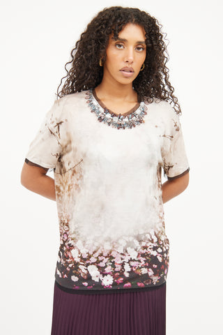 Valentino White & Purple Multi Jewel Top