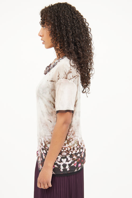Valentino White & Purple Multi Jewel Top