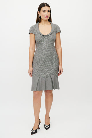 Valentino FW 2008 Black & White Houndstooth Dress