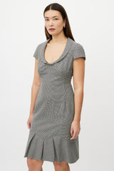 Valentino FW 2008 Black & White Houndstooth Dress