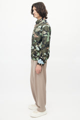 Valentino Green & Multicolour Nylon Hooded Jacket