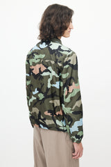 Valentino Green & Multicolour Nylon Hooded Jacket