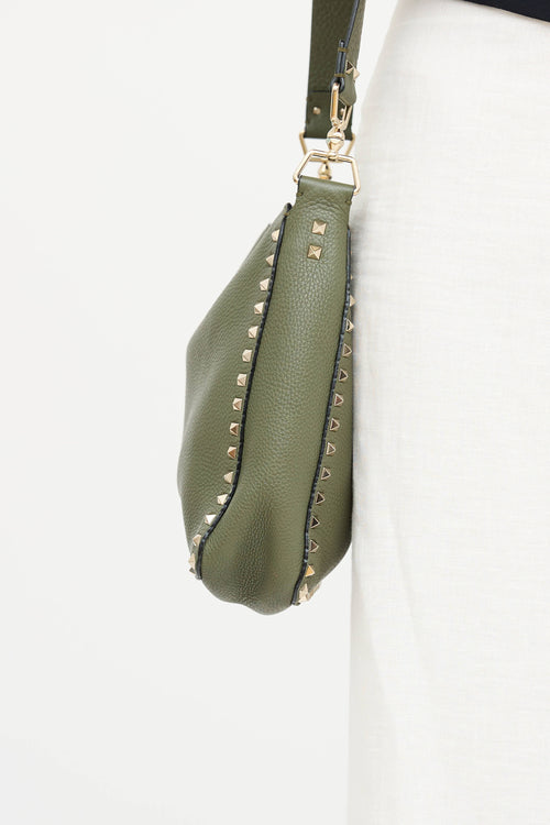 Valentino Leather Rockstud Messenger Bag