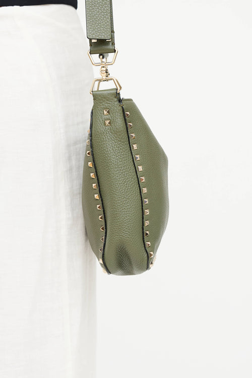 Valentino Leather Rockstud Messenger Bag