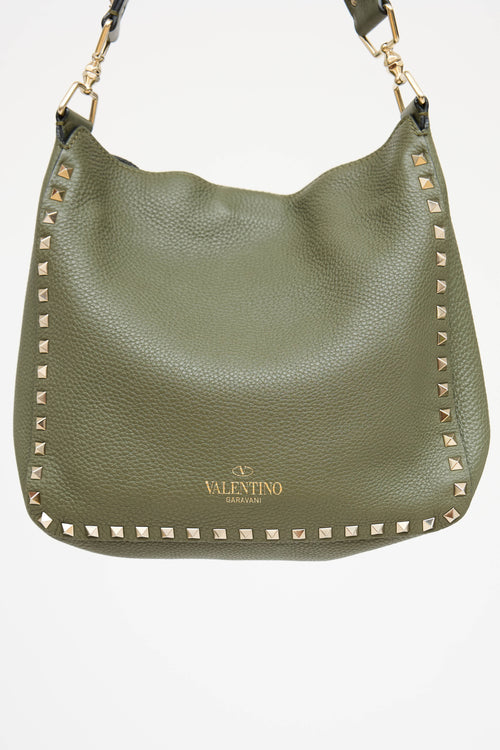 Valentino Leather Rockstud Messenger Bag