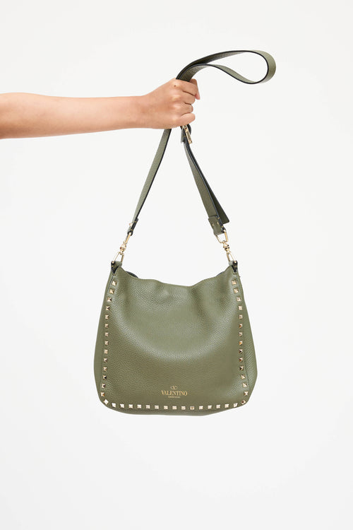 Valentino Leather Rockstud Messenger Bag