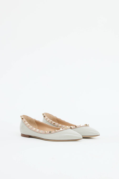 Valentino Patent Rockstud Flat