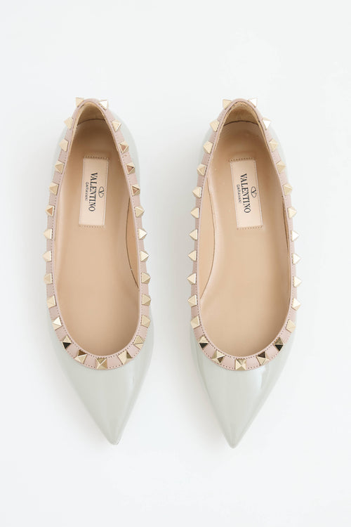 Valentino Patent Rockstud Flat