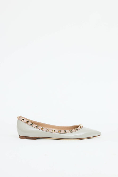 Valentino Patent Rockstud Flat