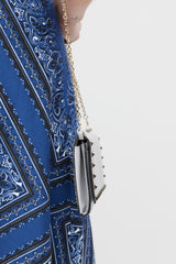 Valentino Grey & Silver Rockstud Wallet On Chain Bag