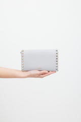 Valentino Grey & Silver Rockstud Wallet On Chain Bag