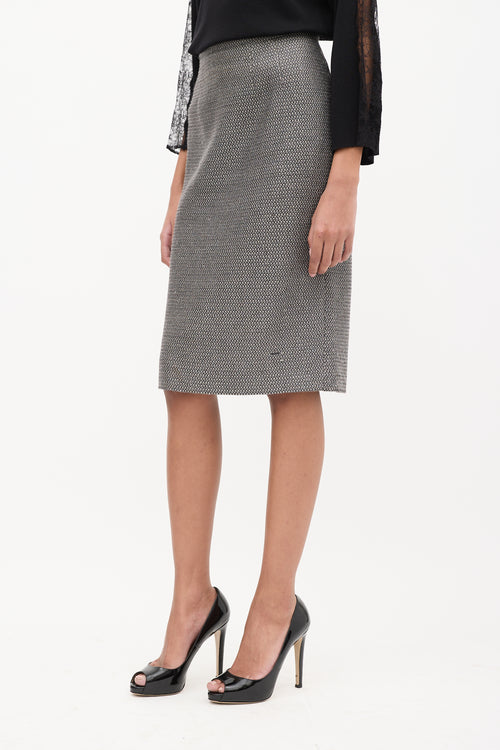 Valentino Grey Tweed Pencil Skirt