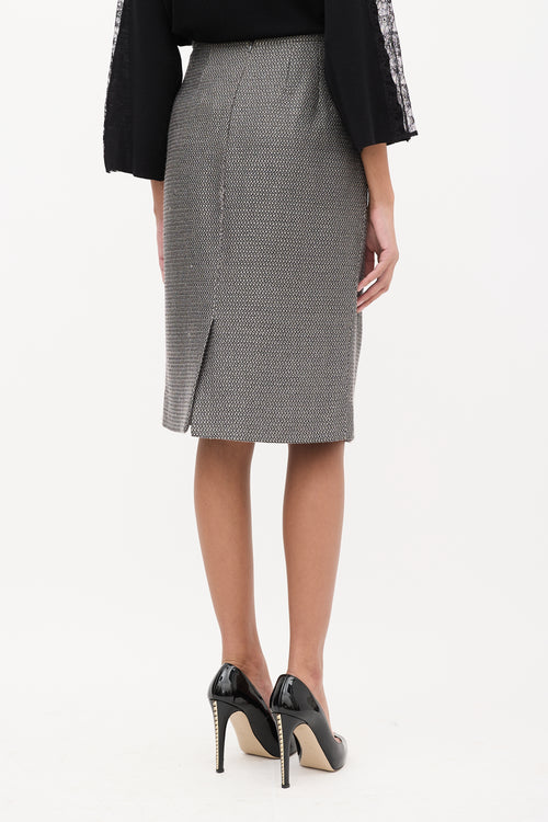 Valentino Grey Tweed Pencil Skirt