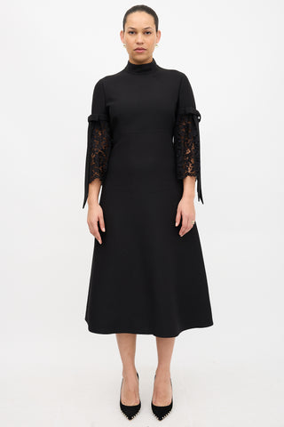 Valentino Guipure Bell Sleeve Dress