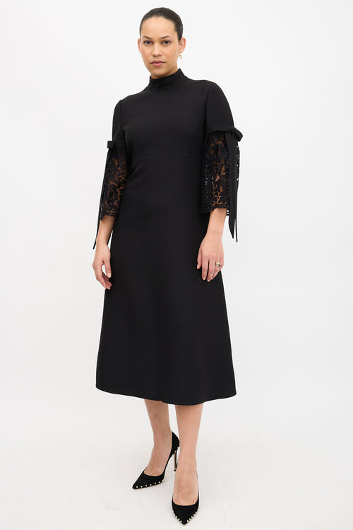 Valentino Guipure Bell Sleeve Dress