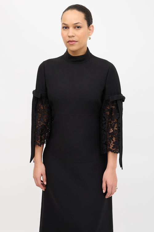 Valentino Guipure Bell Sleeve Dress