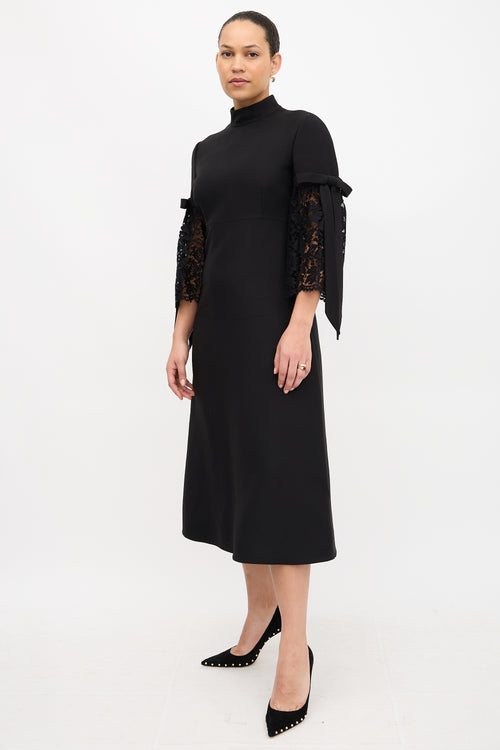 Valentino Guipure Bell Sleeve Dress