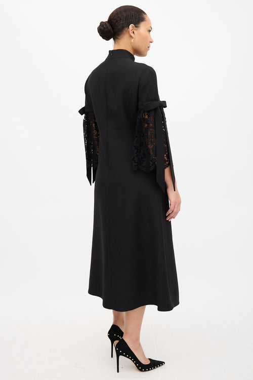 Valentino Guipure Bell Sleeve Dress