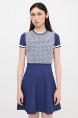 Valentino Knit V Optical Skater Dress