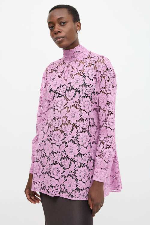 Valentino Lace Tie Tunic Blouse