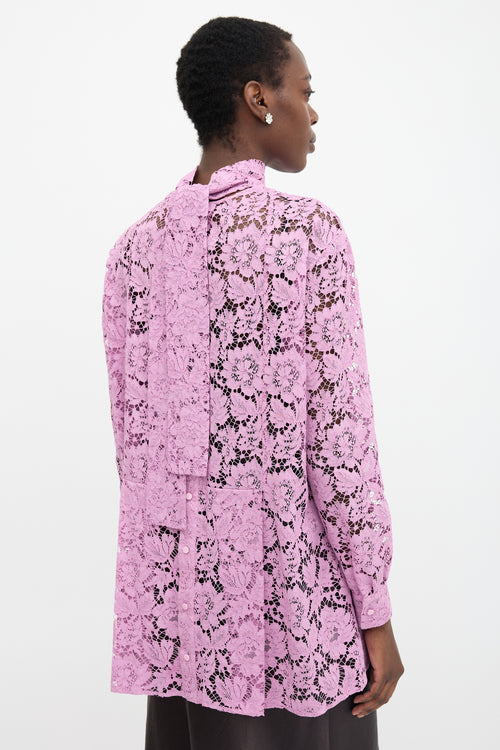 Valentino Lace Tie Tunic Blouse