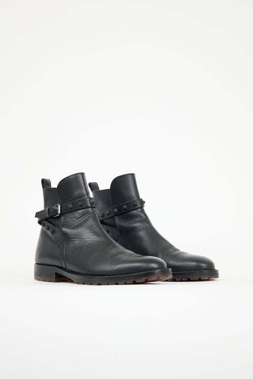 Valentino Leather Beatle Jodhpur Boot