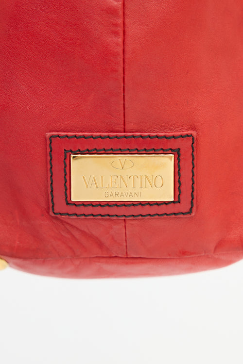 Valentino Leather Petale Rose Tote Bag