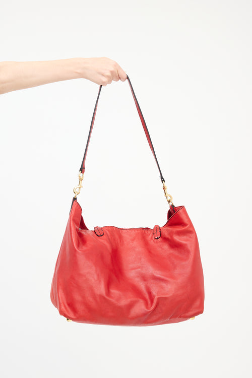 Valentino Leather Petale Rose Tote Bag