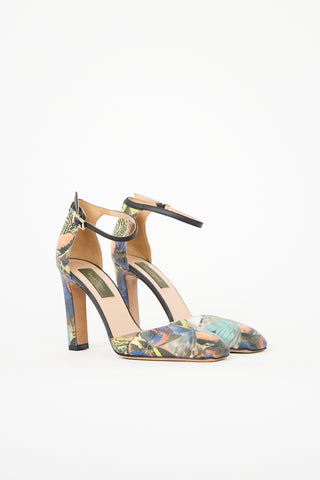 Valentino Leather Printed Heel