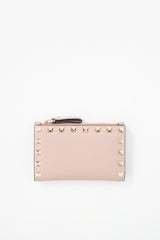 Valentino Leather Rockstud Bifold Wallet