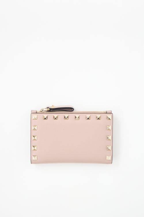 Valentino Leather Rockstud Bifold Wallet