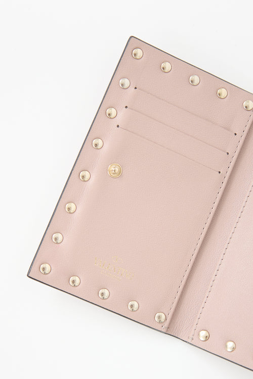 Valentino Leather Rockstud Bifold Wallet