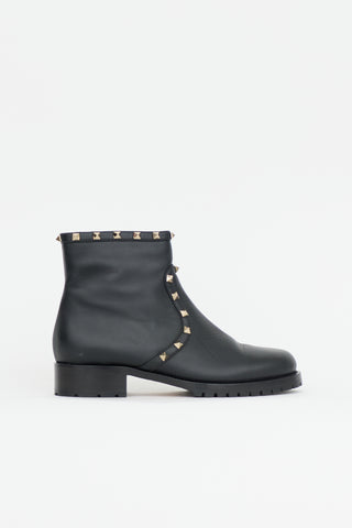 Valentino Leather Rockstud Boot