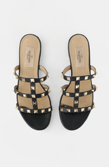 Valentino Leather Rockstud Cage Sandal