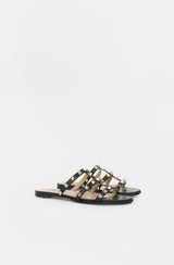 Valentino Leather Rockstud Cage Sandal