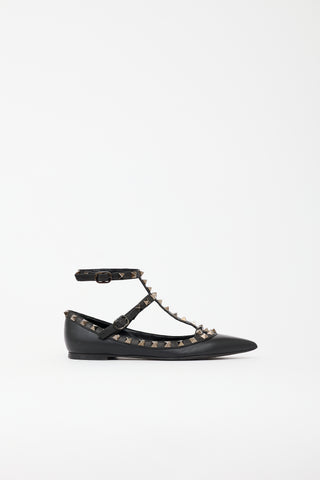 Valentino Leather Rockstud Flat