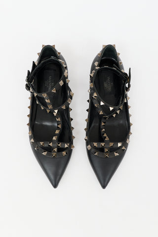 Valentino Leather Rockstud Flat