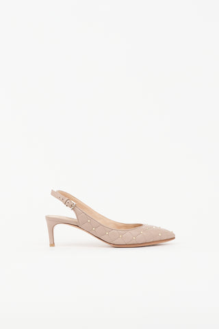 Valentino Quilted Rockstud Slingback Pump