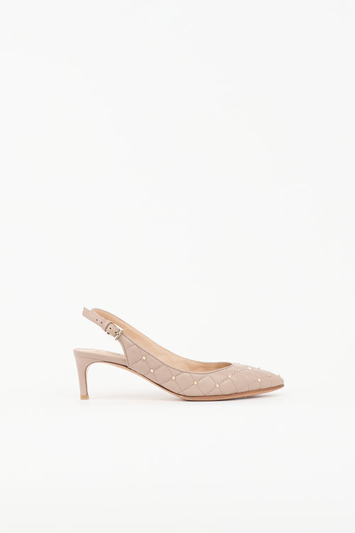 Valentino Quilted Rockstud Slingback Pump