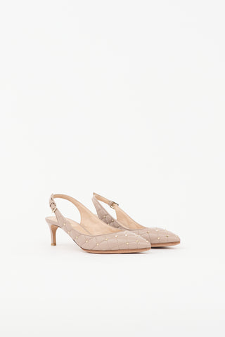 Valentino Quilted Rockstud Slingback Pump
