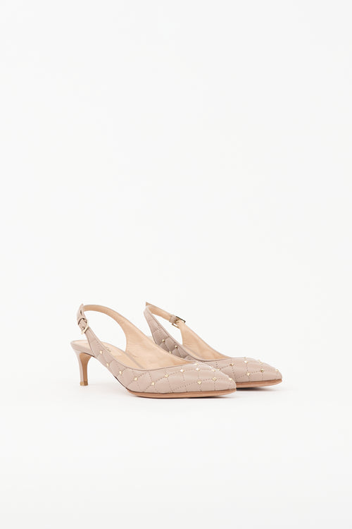 Valentino Quilted Rockstud Slingback Pump