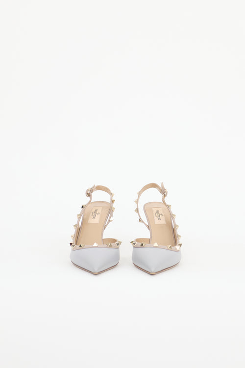 Valentino Leather Rockstud Slingback Pump