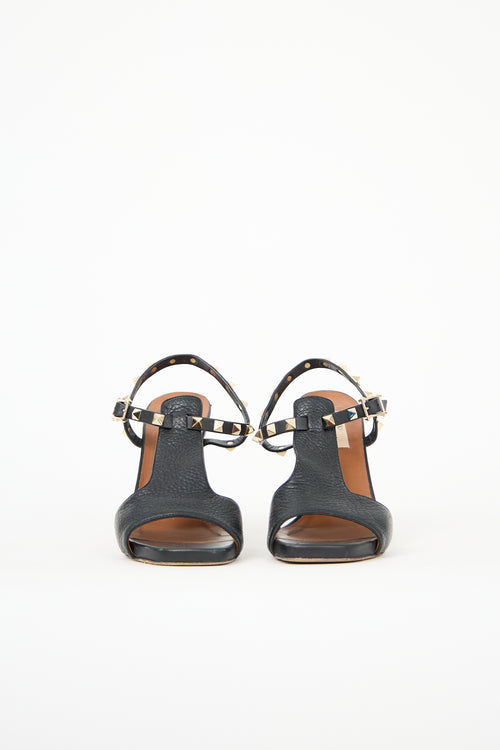 Valentino Leather Rockstud T-Strap Heel