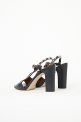 Valentino Leather Rockstud T-Strap Heel