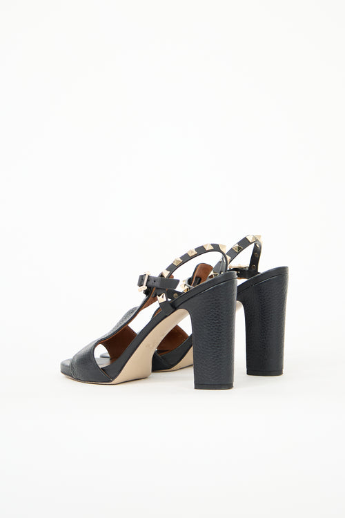 Valentino Leather Rockstud T-Strap Heel